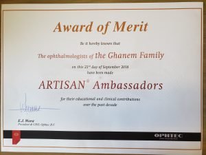 Homenagem a familia Ghanem em Jantar durante Congresso Europeu de Cirurgia de Catarata e Refrativa (ESCRS) 2018-4